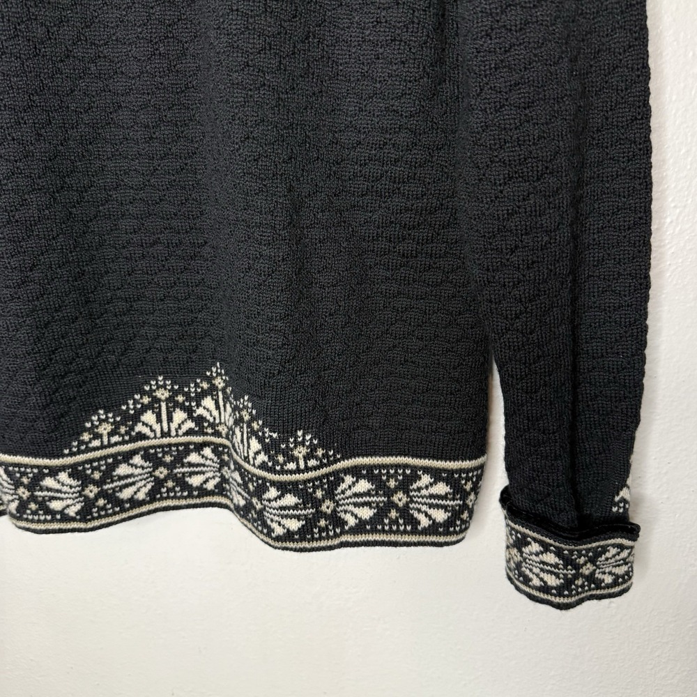 Dale Of Norway Black White Norwegian Merino Wool Cardigan Sweater Womens Medium - Picture 7 of 14